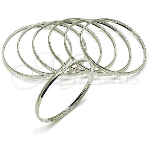 Rhodium Plated Semanario Bangle, Polished, Rhodium Finish, 5.232.004.1.05