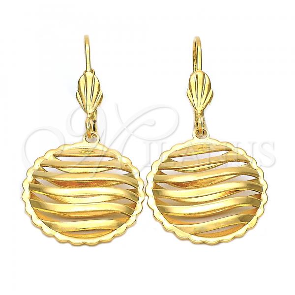 Oro Laminado Dangle Earring, Gold Filled Style Polished, Golden Finish, 5.106.010