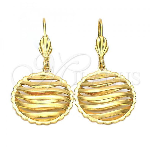 Oro Laminado Dangle Earring, Gold Filled Style Polished, Golden Finish, 5.106.010