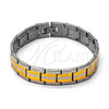 Stainless Steel Solid Bracelet, Polished, Two Tone, 03.63.1457.08