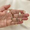 Oro Laminado Necklace and Bracelet, Gold Filled Style Hand of God Design, Polished, Golden Finish, 06.63.0204
