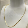 Oro Laminado Basic Necklace, Gold Filled Style Herringbone Design, Polished, Golden Finish, 04.63.1167.18