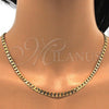 Oro Laminado Basic Necklace, Gold Filled Style Curb Design, Polished, Golden Finish, 5.222.005.26