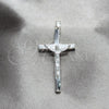 Sterling Silver Religious Pendant, Cross Design, Polished, Silver Finish, 05.392.0110