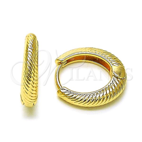 Oro Laminado Huggie Hoop, Gold Filled Style Polished, Golden Finish, 02.163.0342.20