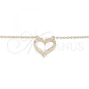 Sterling Silver Pendant Necklace, Heart Design, with White Cubic Zirconia, Polished, Rose Gold Finish, 04.336.0056.1.16