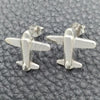 Sterling Silver Stud Earring, Airplane Design, Polished, Silver Finish, 02.399.0014
