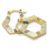 Oro Laminado Small Hoop, Gold Filled Style Diamond Cutting Finish, Tricolor, 02.102.0048.25