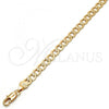 Oro Laminado Basic Bracelet, Gold Filled Style Pave Cuban Design, Diamond Cutting Finish, Golden Finish, 5.223.004.09