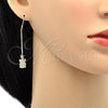 Oro Laminado Threader Earring, Gold Filled Style Elephant Design, Polished, Golden Finish, 02.65.2494