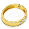 Gold Tone Individual Bangle, with White Crystal, Polished, Golden Finish, 07.252.0012.05.GT (12 MM Thickness, Size 5 - 2.50 Diameter)
