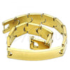 Stainless Steel Solid Bracelet, Polished, Golden Finish, 03.114.0374.09