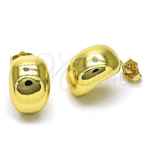 Oro Laminado Stud Earring, Gold Filled Style Polished, Golden Finish, 02.122.0121