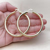 Oro Laminado Large Hoop, Gold Filled Style Hollow Design, Diamond Cutting Finish, Golden Finish, 02.213.0314.60