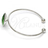 Rhodium Plated Individual Bangle, with Fern Green Swarovski Crystals, Polished, Rhodium Finish, 07.239.0006.5