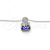 Rhodium Plated Pendant Necklace, with Bermuda Blue Swarovski Crystals and White Micro Pave, Polished, Rhodium Finish, 04.239.0021.2.16