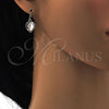 Rhodium Plated Dangle Earring, Heart Design, with Crystal Swarovski Crystals, Polished, Rhodium Finish, 02.239.0003.8