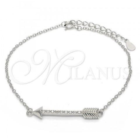 Sterling Silver Fancy Bracelet, with White Micro Pave, Polished, Rhodium Finish, 03.336.0011.07