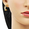 Oro Laminado Stud Earring, Gold Filled Style with Ivory Pearl, Polished, Golden Finish, 02.379.0072