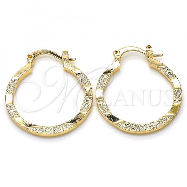 Oro Laminado Small Hoop, Gold Filled Style Matte Finish, Golden Finish, 02.170.0204.25