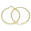 Oro Laminado Large Hoop, Gold Filled Style Diamond Cutting Finish, Golden Finish, 02.213.0244.1.60