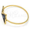 Gold Tone Individual Bangle, with Light Tanzanite Mother of Pearl, Polished, Golden Finish, 07.263.0004.1.GT (02 MM Thickness, One size fits all)