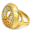 Oro Laminado Multi Stone Ring, Gold Filled Style with White Crystal, Polished, Golden Finish, 01.241.0014.09 (Size 9)