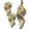 Oro Laminado Earring and Pendant Adult Set, Gold Filled Style Golden Finish, 45.034