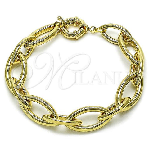 Oro Laminado Fancy Bracelet, Gold Filled Style Polished, Golden Finish, 03.429.0008.08