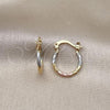 Oro Laminado Small Hoop, Gold Filled Style Diamond Cutting Finish, Tricolor, 02.96.0079.2.15