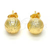 Oro Laminado Stud Earring, Gold Filled Style Matte Finish, Golden Finish, 02.100.0060