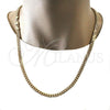 Oro Laminado Basic Necklace, Gold Filled Style Miami Cuban Design, Polished, Golden Finish, 04.63.1398.24