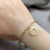 Stainless Steel Fancy Bracelet, Heart and Guitar Design, Polished, Golden Finish, 03.63.22997.08