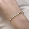 Oro Laminado Tennis Bracelet, Gold Filled Style with White Cubic Zirconia, Polished, Golden Finish, 03.283.0355.07