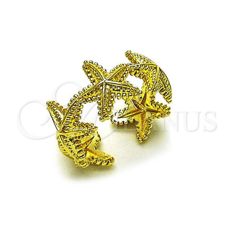 Oro Laminado Elegant Ring, Gold Filled Style Star Design, Polished, Golden Finish, 01.341.0173