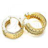 Oro Laminado Small Hoop, Gold Filled Style with White Cubic Zirconia, Polished, Golden Finish, 02.210.0276.20