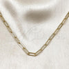 Oro Laminado Fancy Necklace, Gold Filled Style Paperclip Design, Polished, Golden Finish, 04.213.0332.18