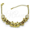 Oro Laminado Fancy Bracelet, Gold Filled Style Star and Turtle Design, Polished, Golden Finish, 03.63.2265.07