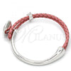 Rhodium Plated Individual Bangle, with Rose Swarovski Crystals and White Micro Pave, Polished, Rhodium Finish, 07.239.0001.3 (03 MM Thickness, One size fits all)