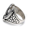 Stainless Steel Mens Ring, Eagle Design, Black Enamel Finish, Steel Finish, 01.234.0002.11 (Size 11)