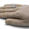 Rhodium Plated Mens Ring, with White Cubic Zirconia, Polished, Rhodium Finish, 01.266.0030.1.10 (Size 10)