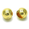 Oro Laminado Huggie Hoop, Gold Filled Style Ball Design, Polished, Golden Finish, 02.195.0291.16