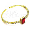 Oro Laminado Individual Bangle, Gold Filled Style with Garnet and White Cubic Zirconia, Polished, Golden Finish, 07.341.0039.1