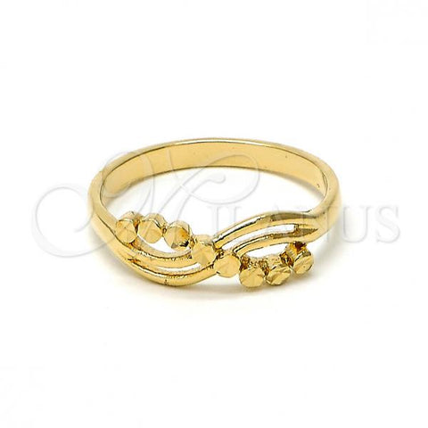 Oro Laminado Elegant Ring, Gold Filled Style Diamond Cutting Finish, Golden Finish, 5.173.026.08 (Size 8)