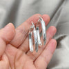 Sterling Silver Medium Hoop, Diamond Cutting Finish, Silver Finish, 02.389.0143.40