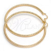 Oro Laminado Extra Large Hoop, Gold Filled Style Hollow Design, Diamond Cutting Finish, Golden Finish, 5.139.008.80