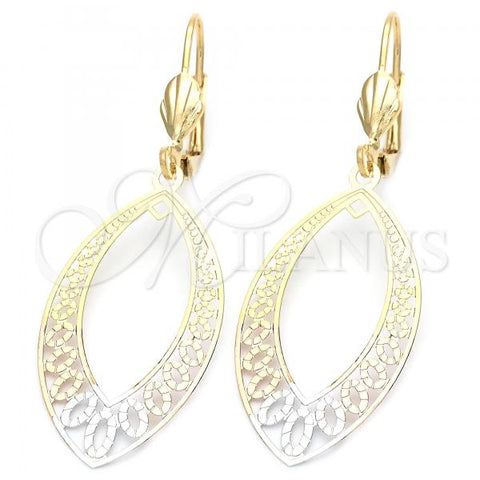 Oro Laminado Dangle Earring, Gold Filled Style Hollow Design, Tricolor, 5.108.016