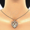 Oro Laminado Pendant Necklace, Gold Filled Style Heart and Bird Design, Polished, Golden Finish, 04.106.0060.1.20