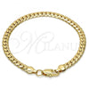 Gold Tone Basic Bracelet, Polished, Golden Finish, 04.242.0022.08GT