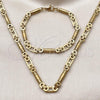 Stainless Steel Necklace and Bracelet, Polished, Golden Finish, 06.363.0062.2